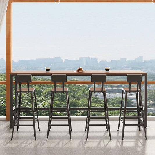 Set da tavolo da pub in legno in finto marrone 1/5 pezzi set di barre industriali con sgabelli in metallo