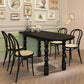 Modern Style Dining Table Solid Wood Dining Room Table in Black