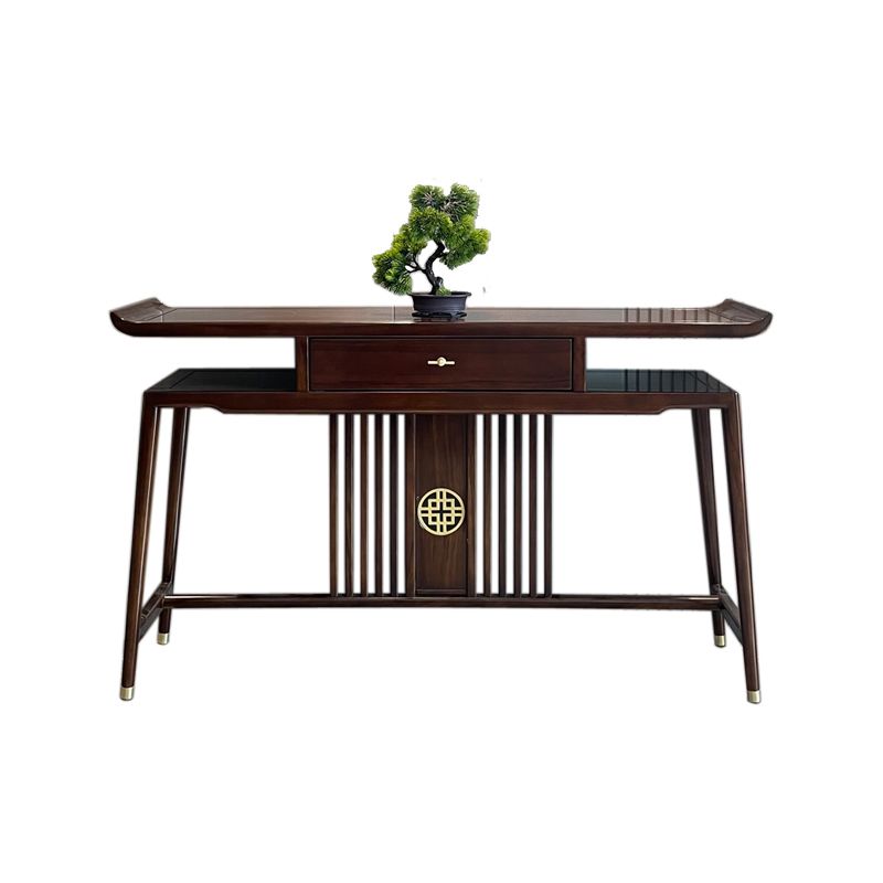 長方形の形状茶色のコンソールソファテーブルの現代コンソールテーブルウッド