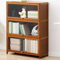 Brown Shelf Bookcase Door Standard Wood Bookcase for Home Office