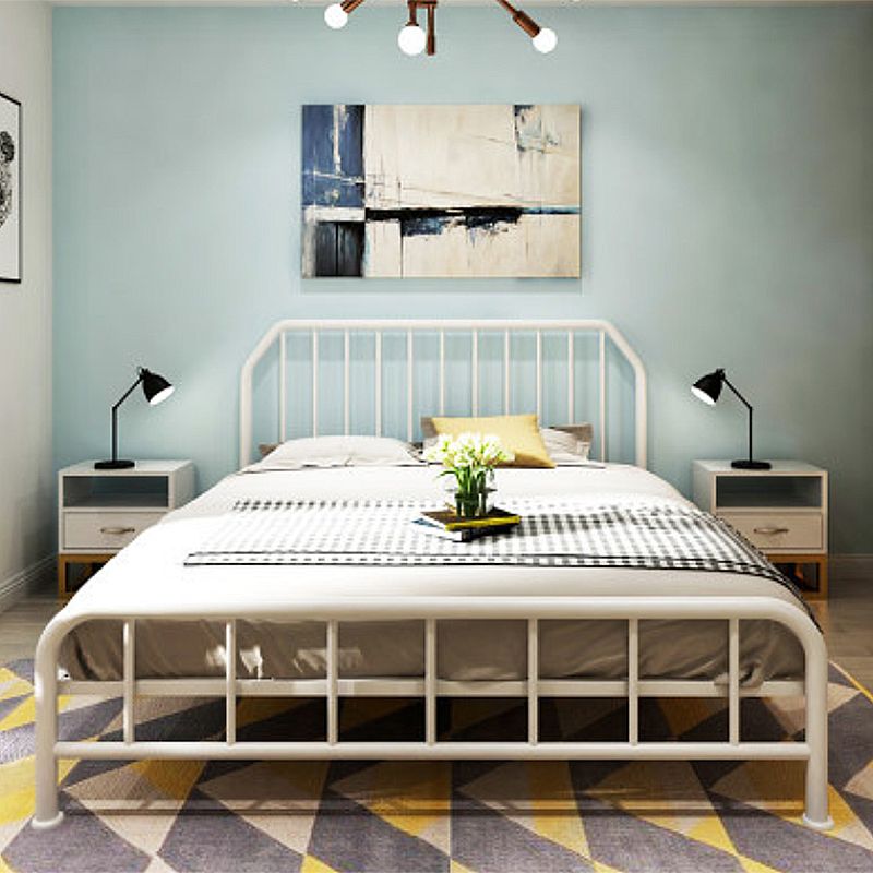 Solid Color Metal Open-Frame Bed Glam Slat Bed with Headboard Clearhalo 'Bedroom Furniture' 'Beds' 'furn' 'furn_beds' 'Furniture' 1200x1200_bd9c032e-7f5e-47b8-80ba-25b524a164dd