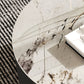 Stone Coffee Table Pedestal Nesting Coffee Table Set with Drawer