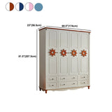 Coastal gemanipuleerde houten armoire voor slaapkamer matte afwerking kast met scharnierende deur