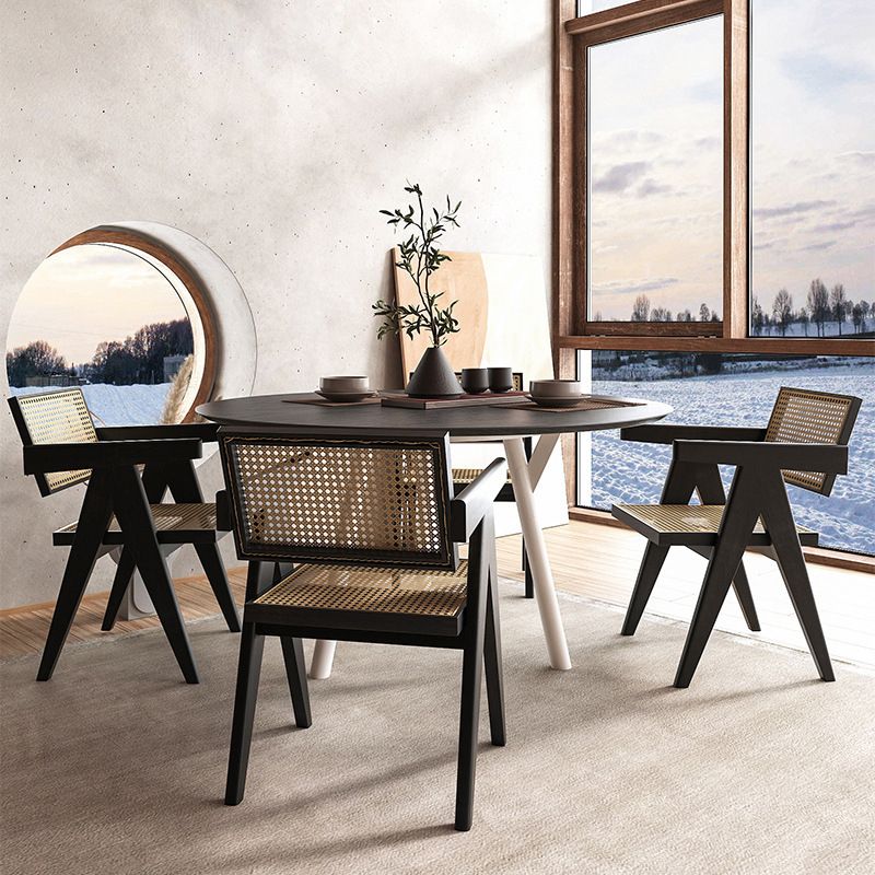 伝統的なキッチンダイニング椅子ゴム製ウッドアームダイニングチェア