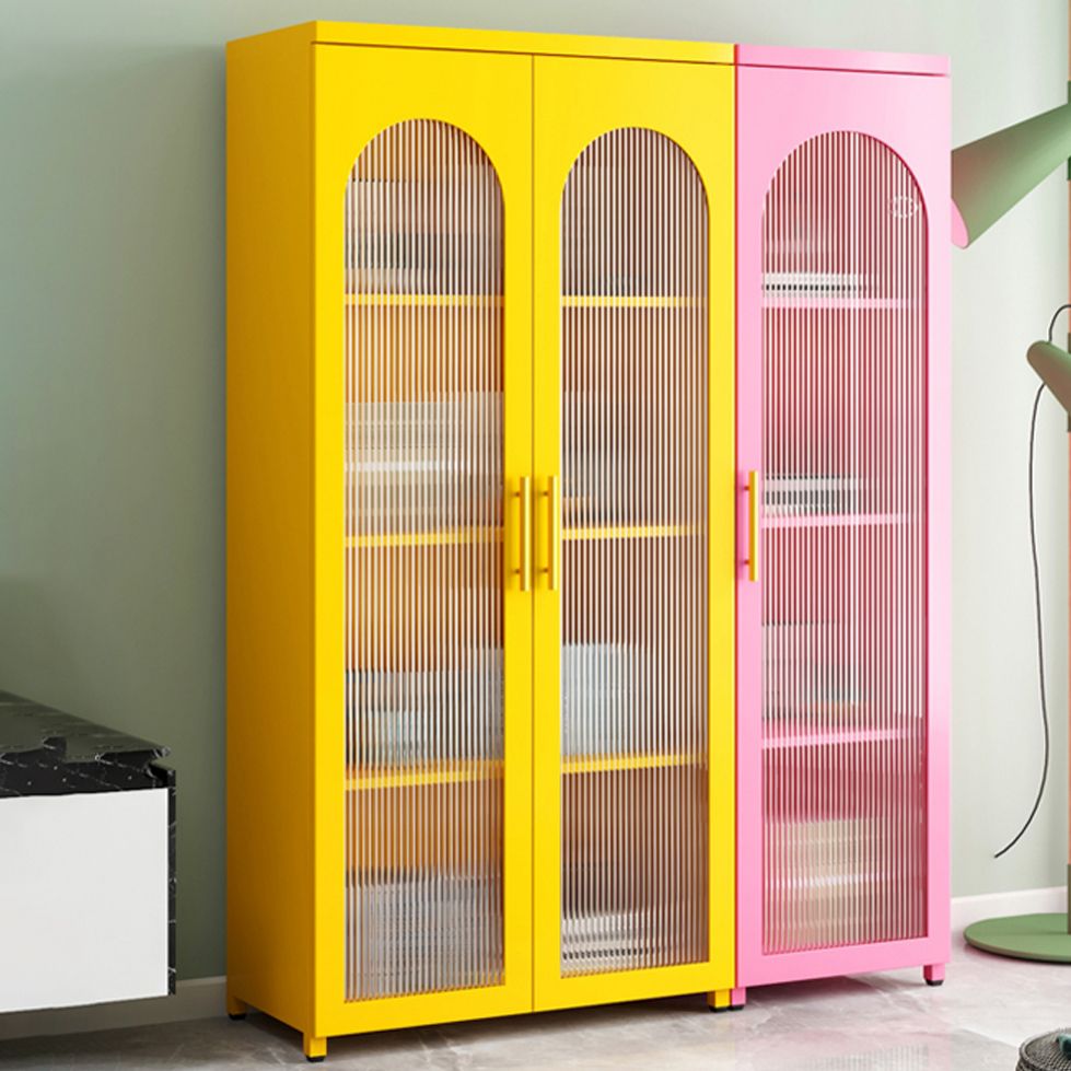 Libreria moderna in acciaio, scaffale per la porta chiusa in vetro per qualsiasi stanza