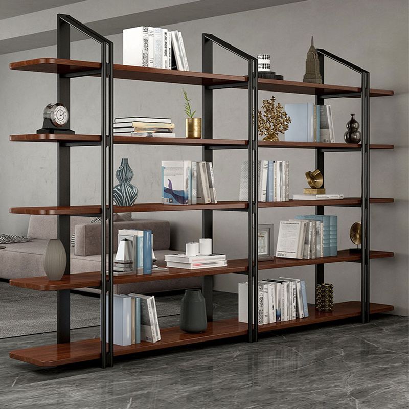 Wooden Etagere Bookcase Contemporary Natural Open Back Bookshelf Clearhalo 'Bookcases' 'furn' 'furn_bookcases' 'Furniture' 'Office Furniture' 1200x1200_bd9f552b-423e-4833-9a95-6b86f993d15a