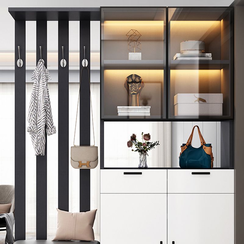 Contemporary Style Wooden 3-door Accent Cabinet with Drawer and Shelf