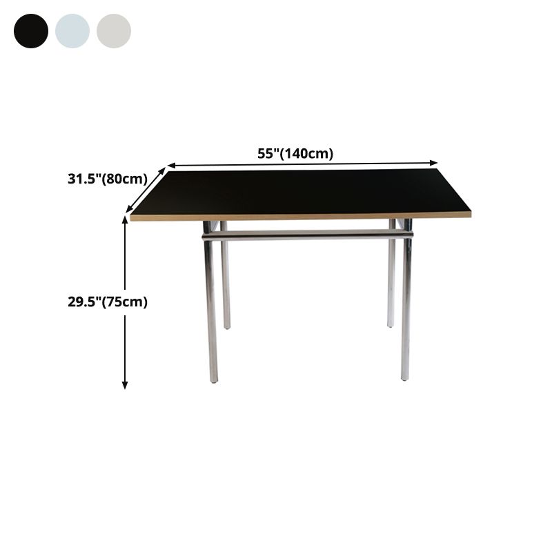 Contemporary Rectangular Dining Table Indoor Table with 4 Metal Legs Clearhalo ' dining_table' 'Dining Tables & Seating' 'Dining Tables' 'furn' 'furn_dining_table' 'Furniture' 'furniture_dining_table' 'Kitchen & Dining Furniture' 'kitchen&dining_furn' 'kitchen' 'kitchen_dining_table' 1200x1200_bda11373-4271-4052-a8c0-3ea8820bd6f0