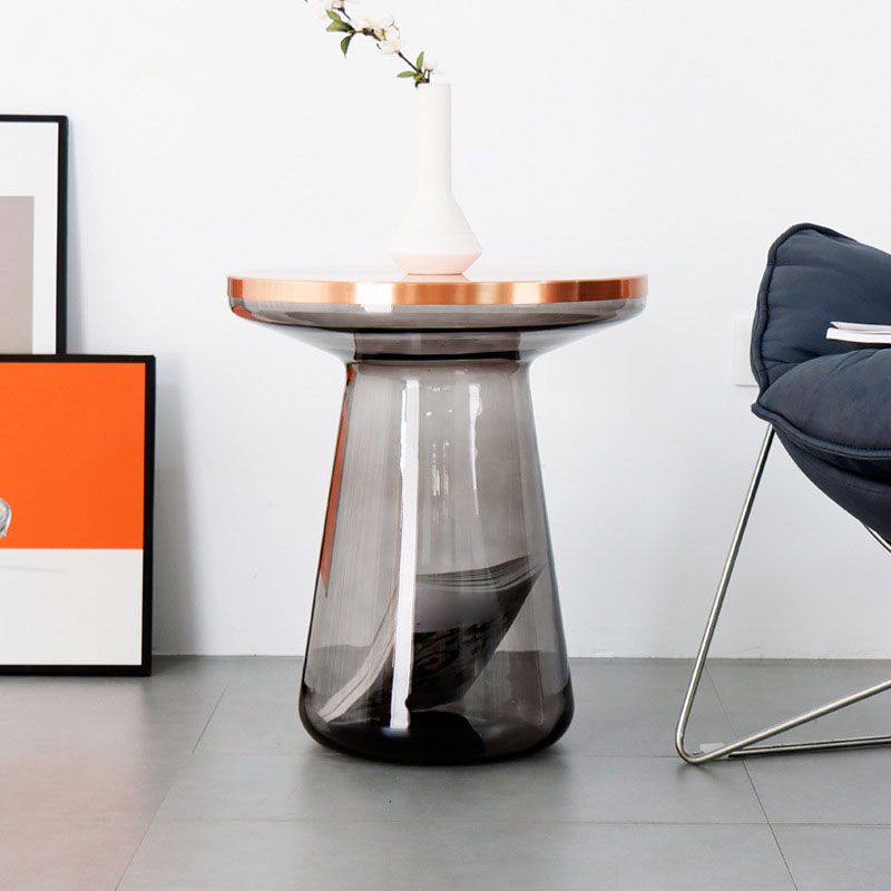 20.47" Tall Mid-century Style Side End Table Glass Pedestal Round Sofa Side Accent Table Clearhalo 'Coffee & Accent Tables' 'End & Side Tables' 'end_side_tables' 'furn' 'furn_end_side_tables' 'Furniture' 'Living Room Furniture' 1200x1200_bda25b23-873f-4921-81b3-e23ccee19a57