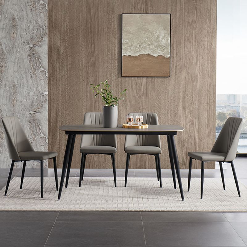 Mattes Finish Stone Esstisch Set für zu Hause 02.05.7 PCs Modernes Dinette Set