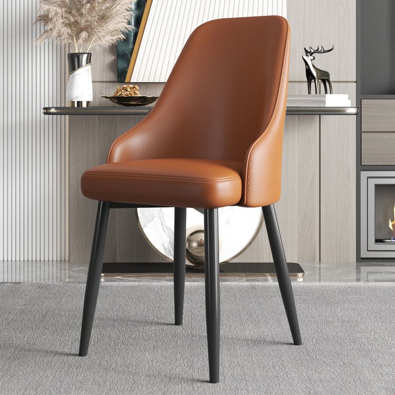 Minimalist Faux Leather Side Chair Arm Solid Back Chairs for Home Clearhalo 'Dining Chairs' 'Dining Tables & Seating' 'dining_chair' 'furn' 'furn_dining_chair' 'Furniture' 'Kitchen & Dining Furniture' 1200x1200_bda27a7a-1aad-4b95-8dcb-a74ec21a0ca9