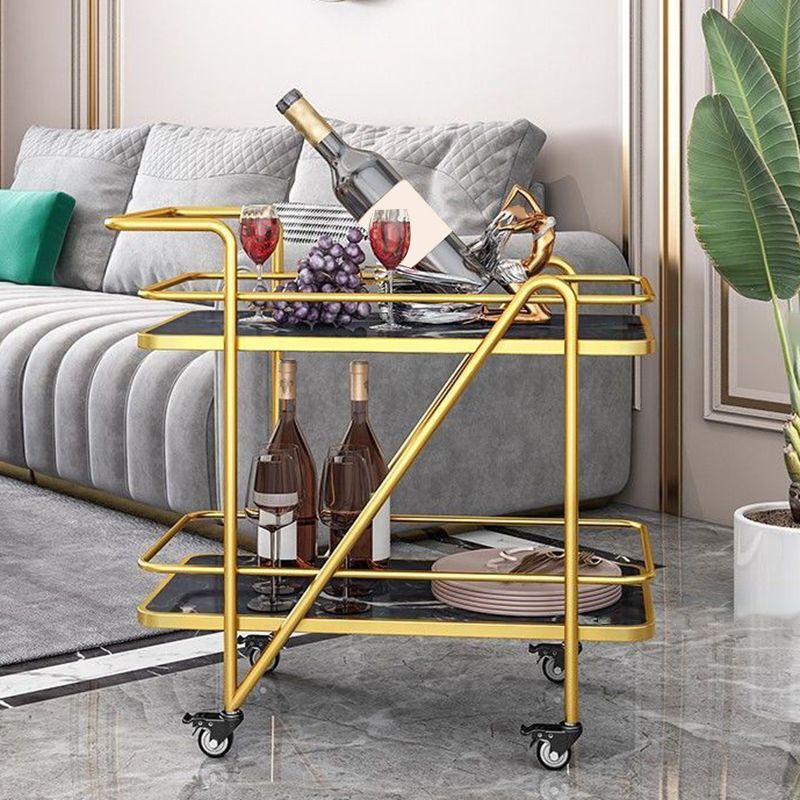Contemporary Metal Prep Table 29.92"H Rolling Prep Table for Dining Room