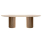 Oval Double Pedestal Modern Dining Table Brown Tone Fixed Table with Solid Wood Clearhalo ' dining_table' 'Dining Tables & Seating' 'Dining Tables' 'furn' 'furn_dining_table' 'Furniture' 'furniture_dining_table' 'Kitchen & Dining Furniture' 'kitchen&dining_furn' 'kitchen' 'kitchen_dining_table' 1200x1200_bda6594b-bb42-45fb-8173-80405963c4d8