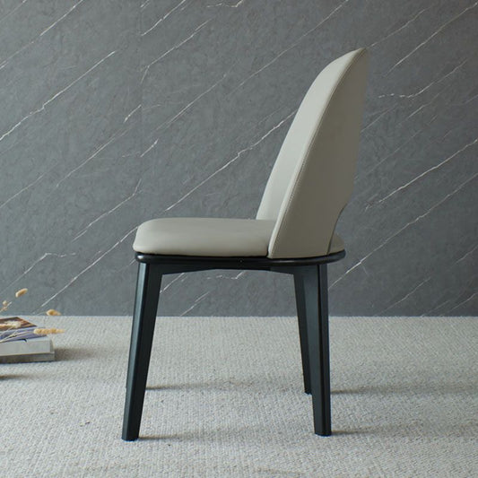 Contemporary Leather Dining Chairs Armless Open Back Chairs with Wood Legs Clearhalo 'Dining Chairs' 'Dining Tables & Seating' 'dining_chair' 'furn' 'furn_dining_chair' 'Furniture' 'furniture_dining_chair' 'Kitchen & Dining Furniture' 1200x1200_bda7375e-e260-49e5-884e-82a555a8ab08