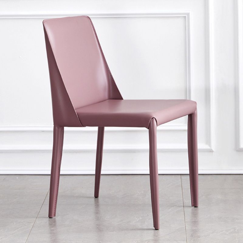 Contemporary PU Leather Dining Side Chair Matte Finish Solid Back Dining Chair Clearhalo ' kitchen&dining_furn' 'Dining Chairs' 'Dining Tables & Seating' 'dining_chair' 'Furniture' 'furniture_dining_chair' 'Kitchen & Dining Furniture' 'kitchen' 1200x1200_bda8f3a3-1832-447c-a26e-c90a09d63091