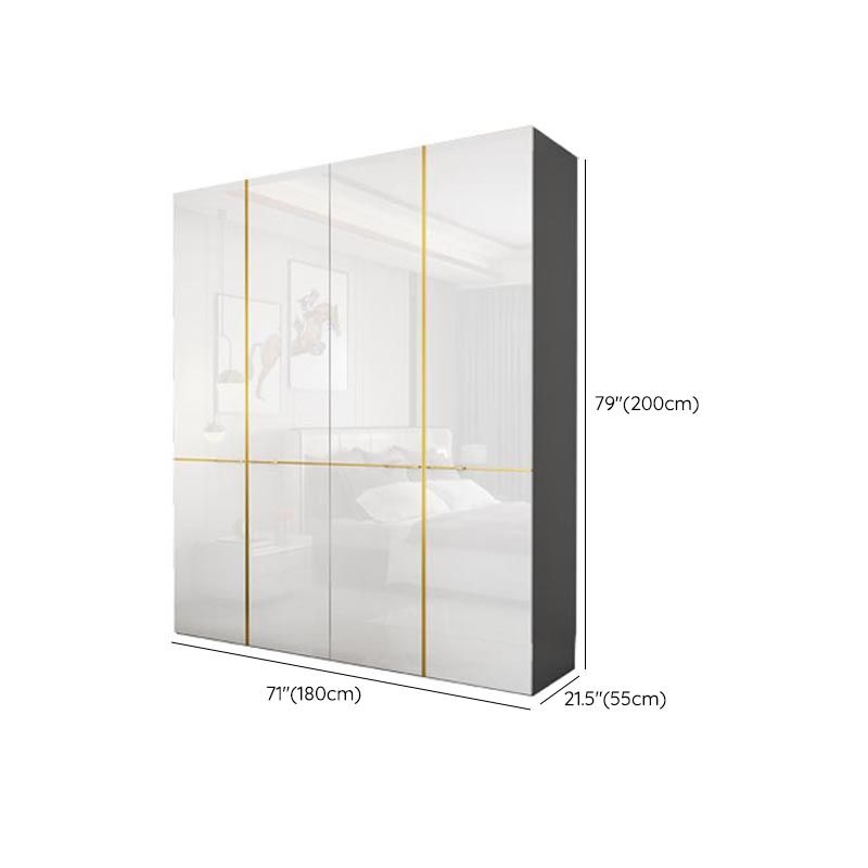 Modern Rectangle Wardrobe Cabinet Wooden White Cabinet with Clothes ...