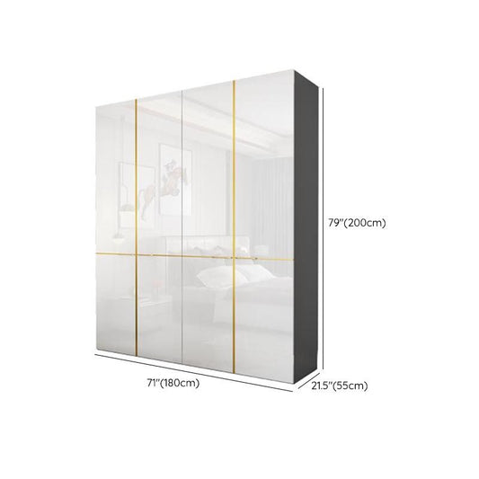 Moderne rechthoekige garderobe kast houten witte kast met kledingrail