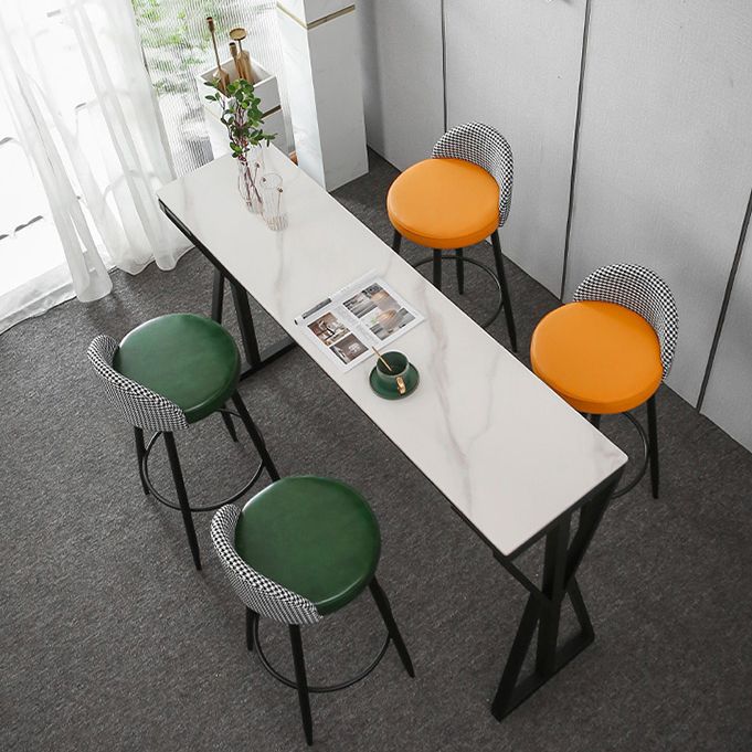 Modern 1/3/5 Pieces Bar Table Set Rectangle Stone Counter Table with Stools for Balcony Clearhalo 'Bar Furniture' 'furn' 'furn_home_bar_bar_sets' 'Furniture' 'Home Bars & Bar Sets' 'home_bar_bar_sets' 'Kitchen & Dining Furniture' 1200x1200_bdaa3456-b362-4e2f-9539-29afed4de621