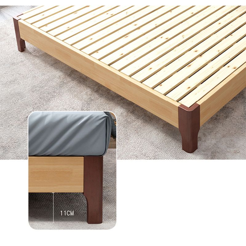 布張りヘッドボード標準ベッドの木材と布張りベッドフレーム自然