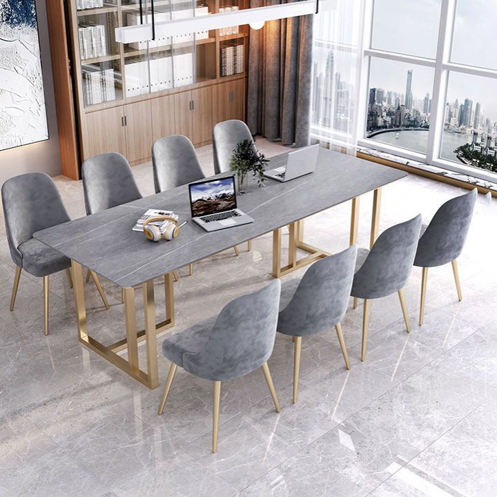 長方形のホームオフィスライティングデスクインダストリアルスタイルの石造りのオフィスデスク