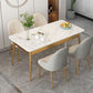 White Rectangle Dining Table Traditional Luxury Dining Table with Metal Base Clearhalo 'Dining Tables & Seating' 'Dining Tables' 'dining_table' 'furn' 'furn_dining_table' 'Furniture' 'furniture_dining_table' 'Kitchen & Dining Furniture' 'kitchen' 'kitchen_dining_table' 1200x1200_bdab42f8-4c9d-4d24-9f0e-4e1e57f002a7