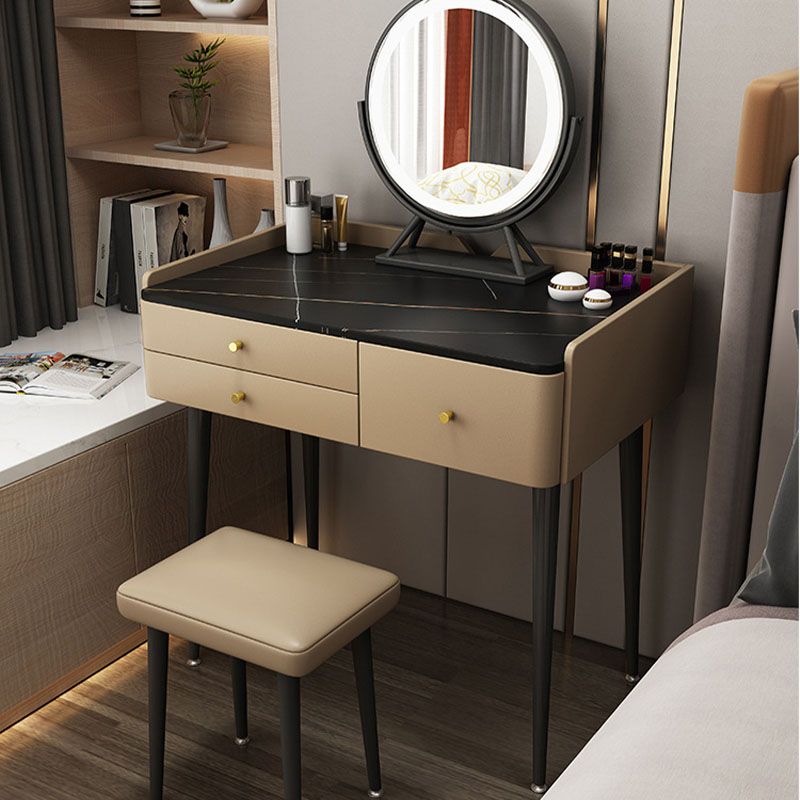 Consejo de tocador de madera contemporáneo Conjunto de tocador de maquillaje de pizarra