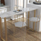 Fixed Table Counter Table Set Contemporary 1/2/3 Pieces Faux Marble Pub Table Set Clearhalo 'Bar Furniture' 'furn' 'furn_home_bar_bar_sets' 'Furniture' 'Home Bars & Bar Sets' 'home_bar_bar_sets' 'Kitchen & Dining Furniture' 1200x1200_bdade752-63a8-4552-8ba0-d6215bf923ce