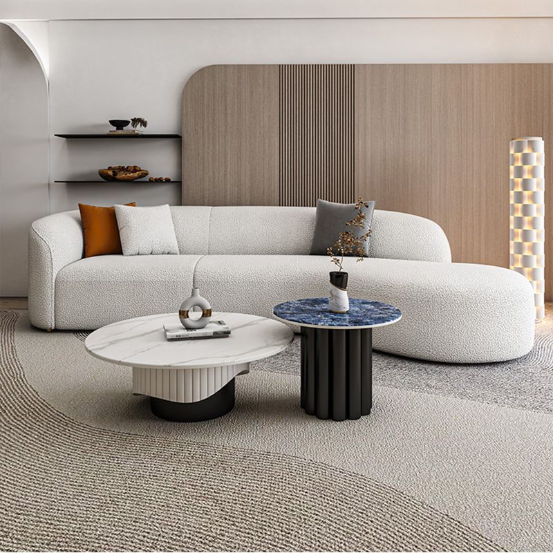 Slate Pedestal Coffee Table Round Modern Minimalist Coffee Table Clearhalo 'Coffee & Accent Tables' 'Coffee Tables' 'coffee_tables' 'furn' 'furn_coffee_tables' 'Furniture' 'Living Room Furniture' 1200x1200_bdaf1f97-9f28-4227-b59a-4fdf47fd6e77