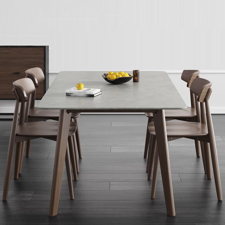 Solid Wood Contemporary Rectangular Dining Table Sintered Stone Top Table with 4 Legs Clearhalo ' dining_table' 'Dining Tables & Seating' 'Dining Tables' 'furn' 'furn_dining_table' 'Furniture' 'furniture_dining_table' 'Kitchen & Dining Furniture' 'kitchen&dining_furn' 'kitchen' 'kitchen_dining_table' 1200x1200_bdb207f1-415e-4e56-8a05-e893df903921