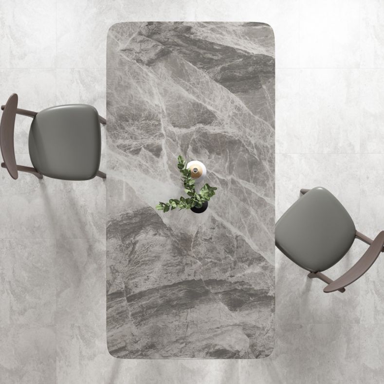 Modern Style Sintered Stone Dining Table with Grey Table and 4 Solid Wood Legs Base for Home Use Clearhalo 'Dining Room Sets' 'Dining Tables & Seating' 'dining_room_set' 'Furniture' 'furniture_dining_room_set' 'Kitchen & Dining Furniture' 'kitchen&dining_furn' 'kitchen' 1200x1200_bdb2471f-3af6-4821-a969-f7217be430df