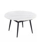Round Standard Sintered Stone Top Dining Set with 4 Black Metallic Legs for Dining Furniture Clearhalo 'Dining Room Sets' 'Dining Tables & Seating' 'dining_room_set' 'furn' 'furn_dining_room_set' 'Furniture' 'furniture_dining_room_set' 'Kitchen & Dining Furniture' 'kitchen&dining_furn' 'kitchen' 1200x1200_bdb338ae-9c8d-4e18-8704-96413f92a087