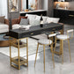 Marble Bistro Bar Desk with Rectangle Table Top White Double Pedestal Table-41.3" H Clearhalo 'Bar Furniture' 'Bar Tables' 'bar_tables' 'furn' 'furn_bar_tables' 'Furniture' 'furniture_bar_tables' 'Kitchen & Dining Furniture' 1200x1200_bdb4e3fd-8731-4827-9cf9-2159f22a4570