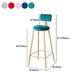 Scandinavian Footrest Bar Stools Fabric Round Seat Barstool with 4 Gold Iron Legs Clearhalo 'Bar Furniture' 'Bar Stools' 'bar_stools' 'furn' 'furn_bar_stools' 'Furniture' 'Kitchen & Dining Furniture' 1200x1200_bdb5c2d0-f613-4d4b-8105-2cd24f7121c7