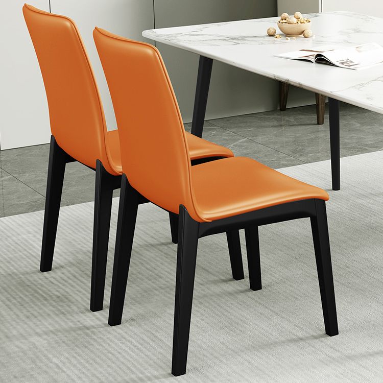 Scandinavian Style Wood Dining Chair Dining Room Solid Back Armless Chair (Set of 2) Clearhalo ' kitchen&dining_furn' 'Dining Chairs' 'Dining Tables & Seating' 'dining_chair' 'furn' 'furn_dining_chair' 'Furniture' 'furniture_dining_chair' 'Kitchen & Dining Furniture' 'kitchen' 1200x1200_bdb6022e-2185-4265-aa33-8baaff4f7714