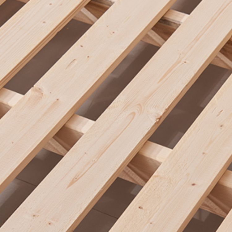 Natural Wood Platform Bed Frame Nordic 7.87-In High Wire-Grid Bed Frame