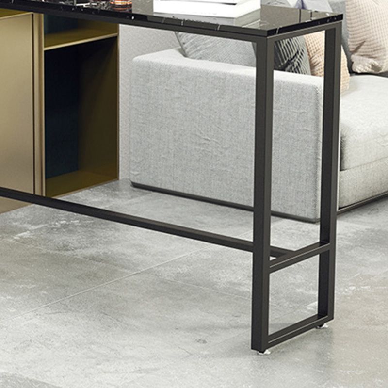 Industrial Style Rectangle Bar Table Faux Marble Bar-Height Bar Dining Table Clearhalo 'Bar Furniture' 'Bar Tables' 'bar_tables' 'furn' 'furn_bar_tables' 'Furniture' 'Kitchen & Dining Furniture' 1200x1200_bdba4cb7-acd4-4d2b-a288-340e716eb058