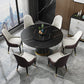 Contemporary Round Table Sintered Stone Dining Table with Metal Legs Clearhalo 'Dining Tables & Seating' 'Dining Tables' 'dining_table' 'furn' 'furn_dining_table' 'Furniture' 'Kitchen & Dining Furniture' 1200x1200_bdba7cad-f2f4-4fc7-8cff-34414076ee85