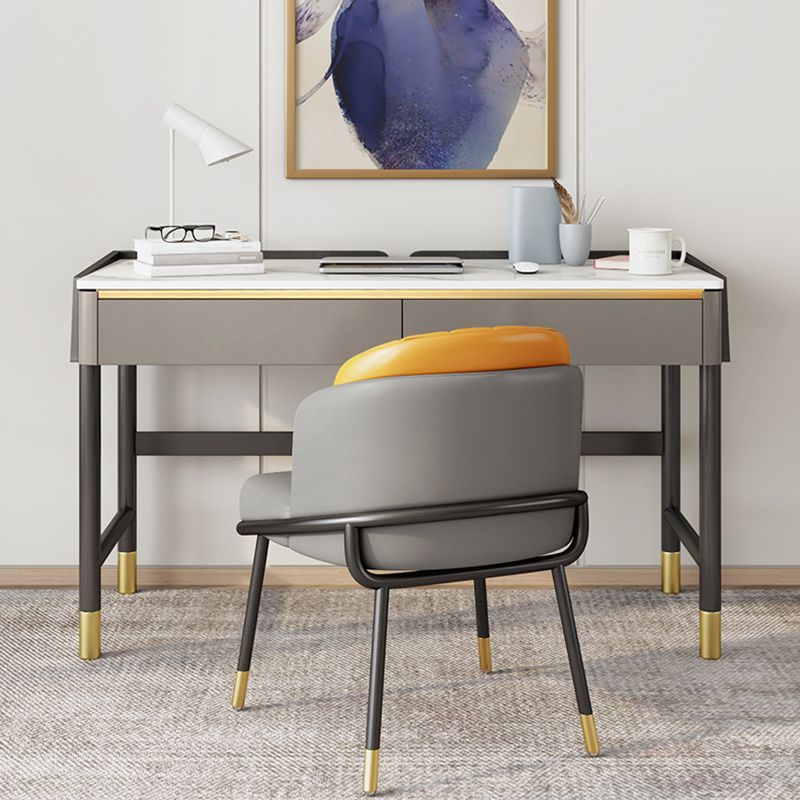 Tâches de forme rectangulaire de bureau moderne des bureaux en pierre avec 2 tiroirs