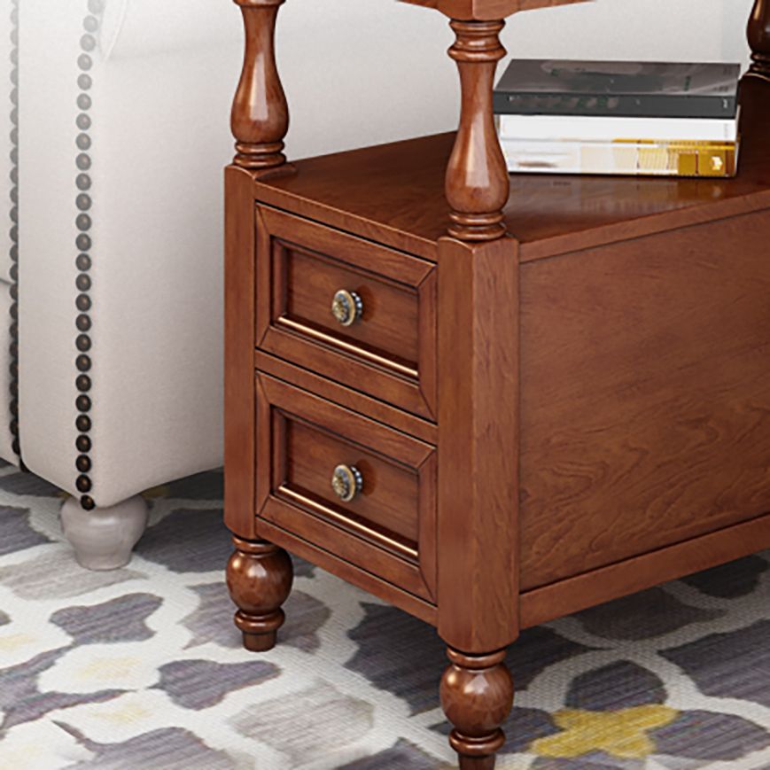 4 Legs Side Table Modern Wood Gold 2-Drawer Side End Snack Table Clearhalo 'Coffee & Accent Tables' 'End & Side Tables' 'end_side_table' 'end_side_tables' 'furn' 'furn_end_side_tables' 'Furniture' 'furniture_end_side_table' 'Living Room Furniture' 1200x1200_bdbb411a-20e9-443b-9436-a5d3af9029ce