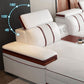 Glam Style Sectional Solid Wood Frame White Built-in Armrest Cushioning Backrest Sofa