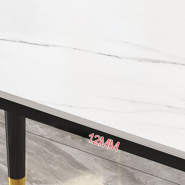 Industrial Kitchen Sintered Stone Table Standard Rectangle Dining Table with 4 Legs Base Clearhalo ' dining_table' 'Dining Tables & Seating' 'Dining Tables' 'furn' 'furn_dining_table' 'Furniture' 'furniture_dining_table' 'Kitchen & Dining Furniture' 'kitchen&dining_furn' 'kitchen' 'kitchen_dining_table' 1200x1200_bdbb8e5a-84ca-46fb-ba0e-d89e3f6f51da