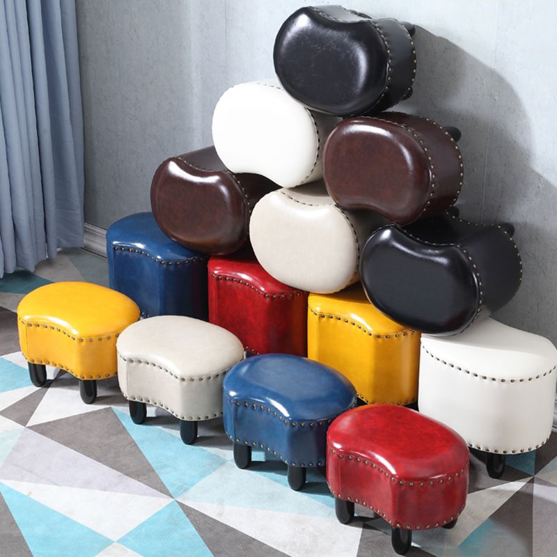 Modern Irregular Leather Ottoman Water Resistant Footstool Ottoman with Nailhead Trim Clearhalo 'furn' 'furn_ottomans_poufs' 'Furniture' 'Living Room Furniture' 'Ottomans & Poufs' 'ottomans_poufs' 1200x1200_bdbc8d41-bc3e-426d-ab41-fe80a83484f0