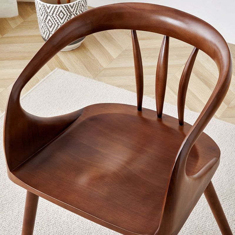Zeitgenössischer Stil offener Rückenmaserholz -Essarmstuhl für Zuhause offen