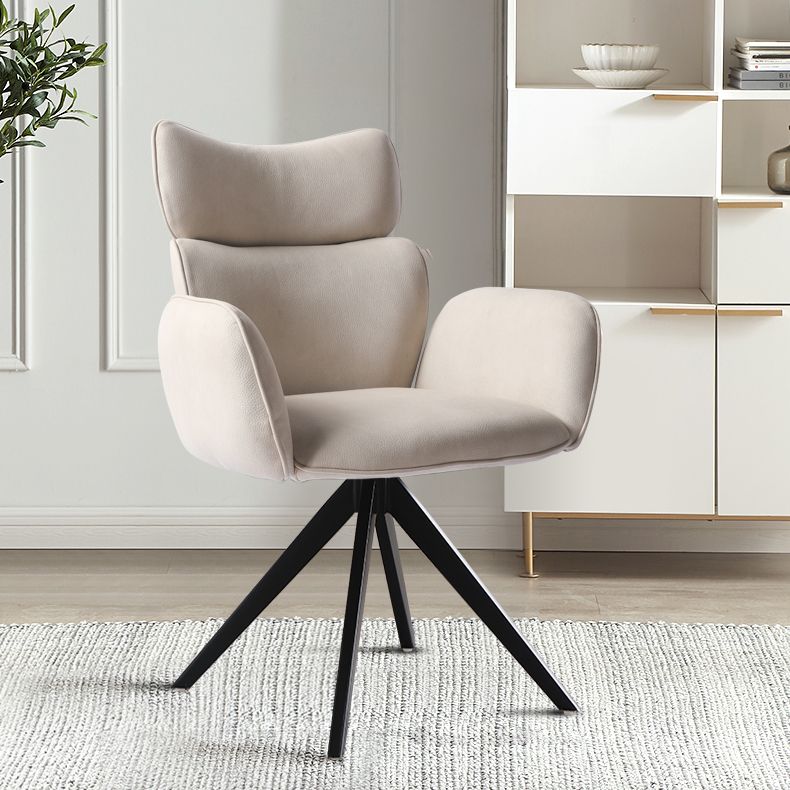 Contemporary Metal Dining Arm Chair Upholstered Dining Side Chair for Home Use Clearhalo ' kitchen&dining_furn' 'Dining Chairs' 'Dining Tables & Seating' 'dining_chair' 'furn' 'furn_dining_chair' 'Furniture' 'furniture_dining_chair' 'Kitchen & Dining Furniture' 'kitchen' 1200x1200_bdbd9b58-ba96-4512-b56b-c7982b9c65c5