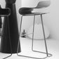 Tabouret de bar en plastique contemporain tabouret de dos bas avec base en métal pour le salon