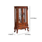 Traditional Birch Curio Cabinet Glass Doors Display Cabinet for Bedroom