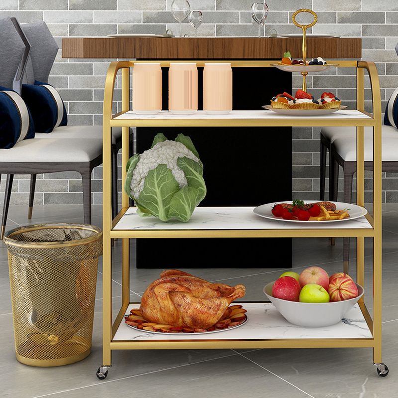 23.62"H Rolling Prep Table Modern Style Reclaimed Wood Prep Table for Home Use