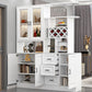 Modern Bar Pulls White and Gray Cabinets Included Wood Accent Cabinet