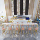 1/2/7 pièces Glam Glam Iron Bar Table Recangle Recangle Bistro en marbre en faux marbre avec repose-pied