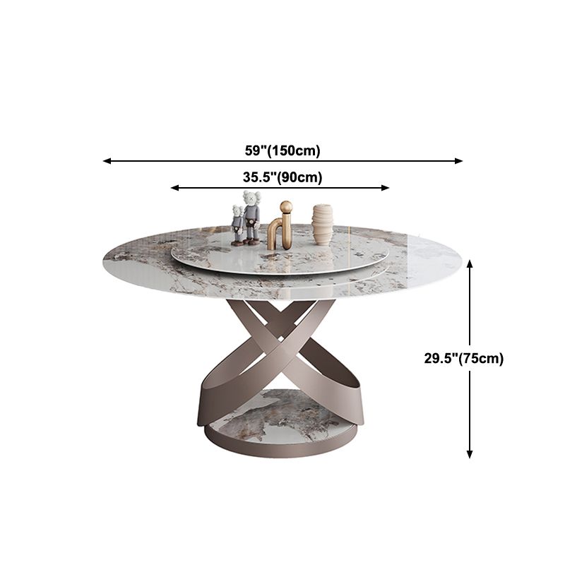 Modern Home Sintered Stone Table Round Pedestal Dining Table Clearhalo 'Dining Tables & Seating' 'Dining Tables' 'dining_table' 'furn' 'furn_dining_table' 'Furniture' 'furniture_dining_table' 'Kitchen & Dining Furniture' 1200x1200_bdc18394-6502-4a3b-9115-9bb1d93ada52